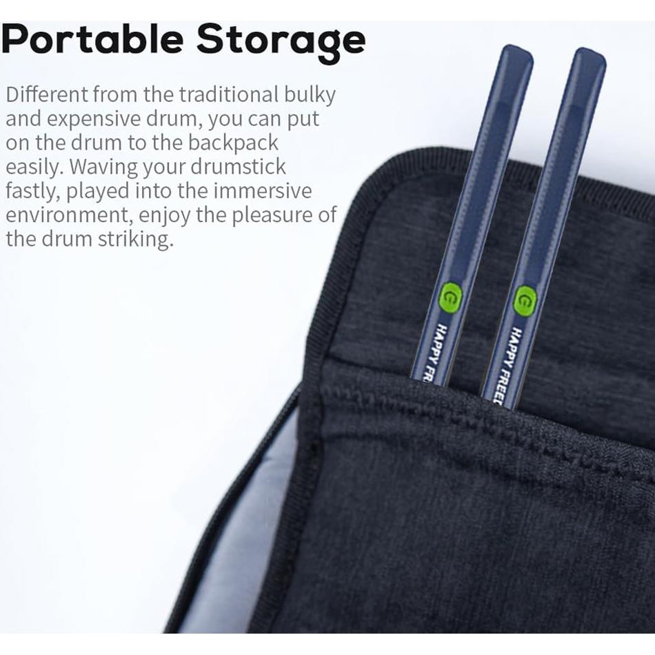 Juego de Batería Electrónica Virtual con Bluetooth y Pedales