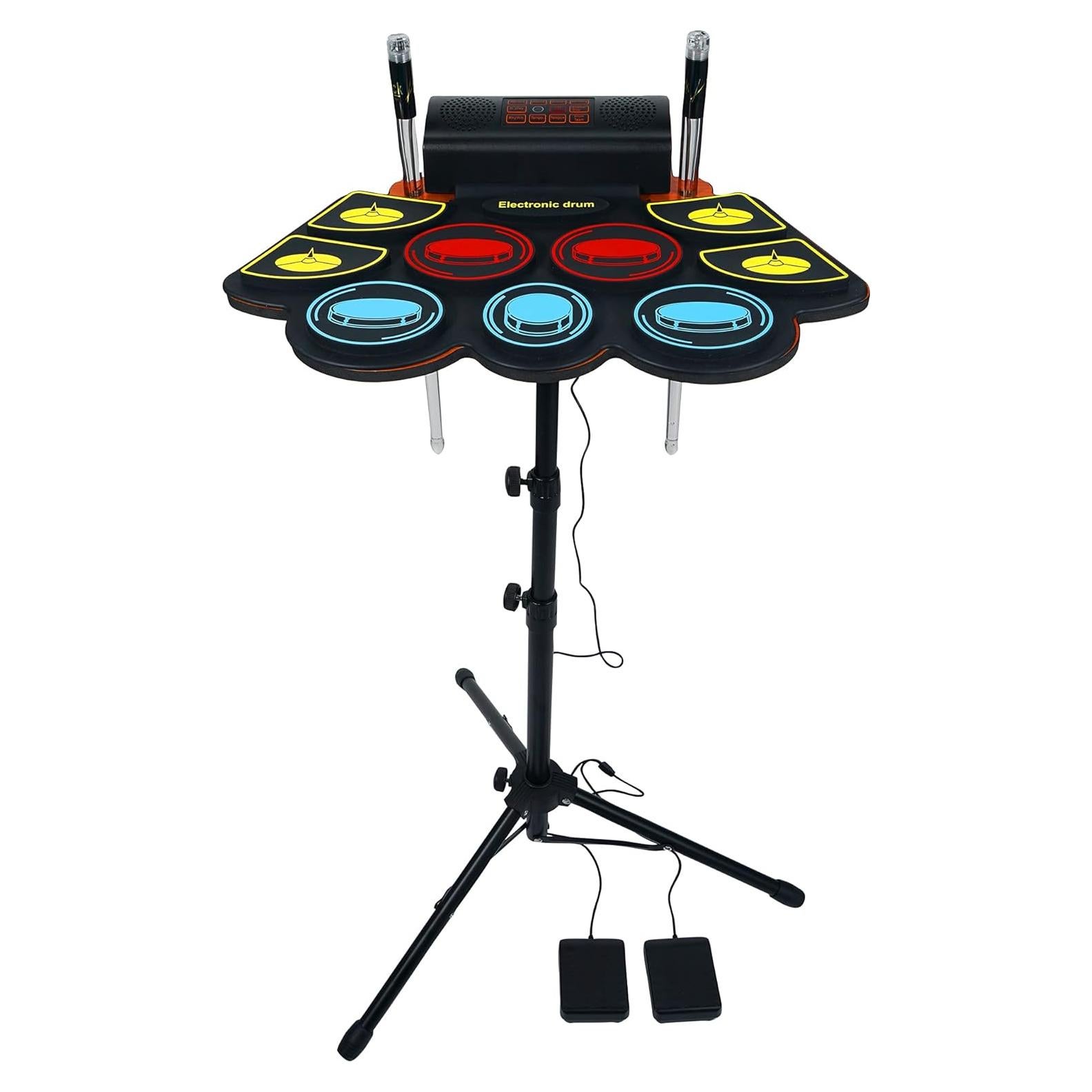 Set de Batería Electrónica Vhffoso con Baquetas LED y Soporte