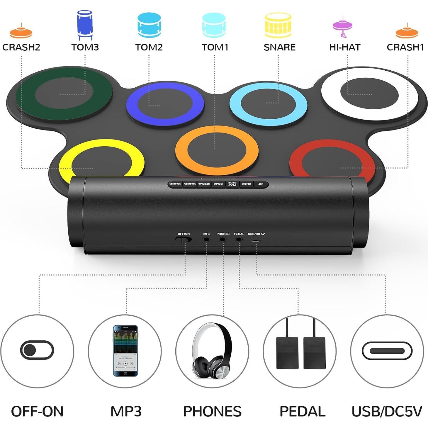 Conjunto de Batería Electrónica Paxcess G3066LC Portátil