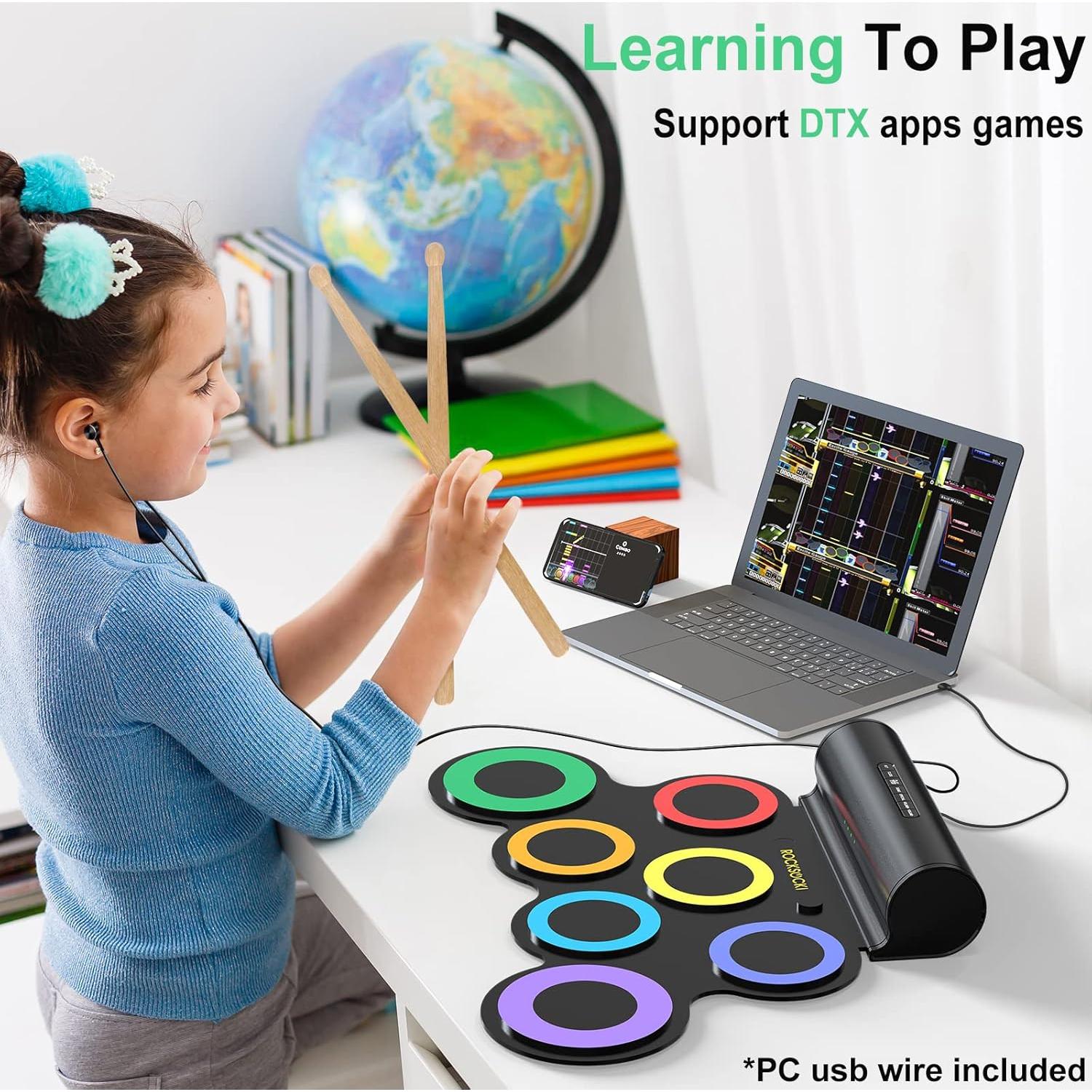 Set de Batería Electrónica Rocksocki 7 Pads para Niños