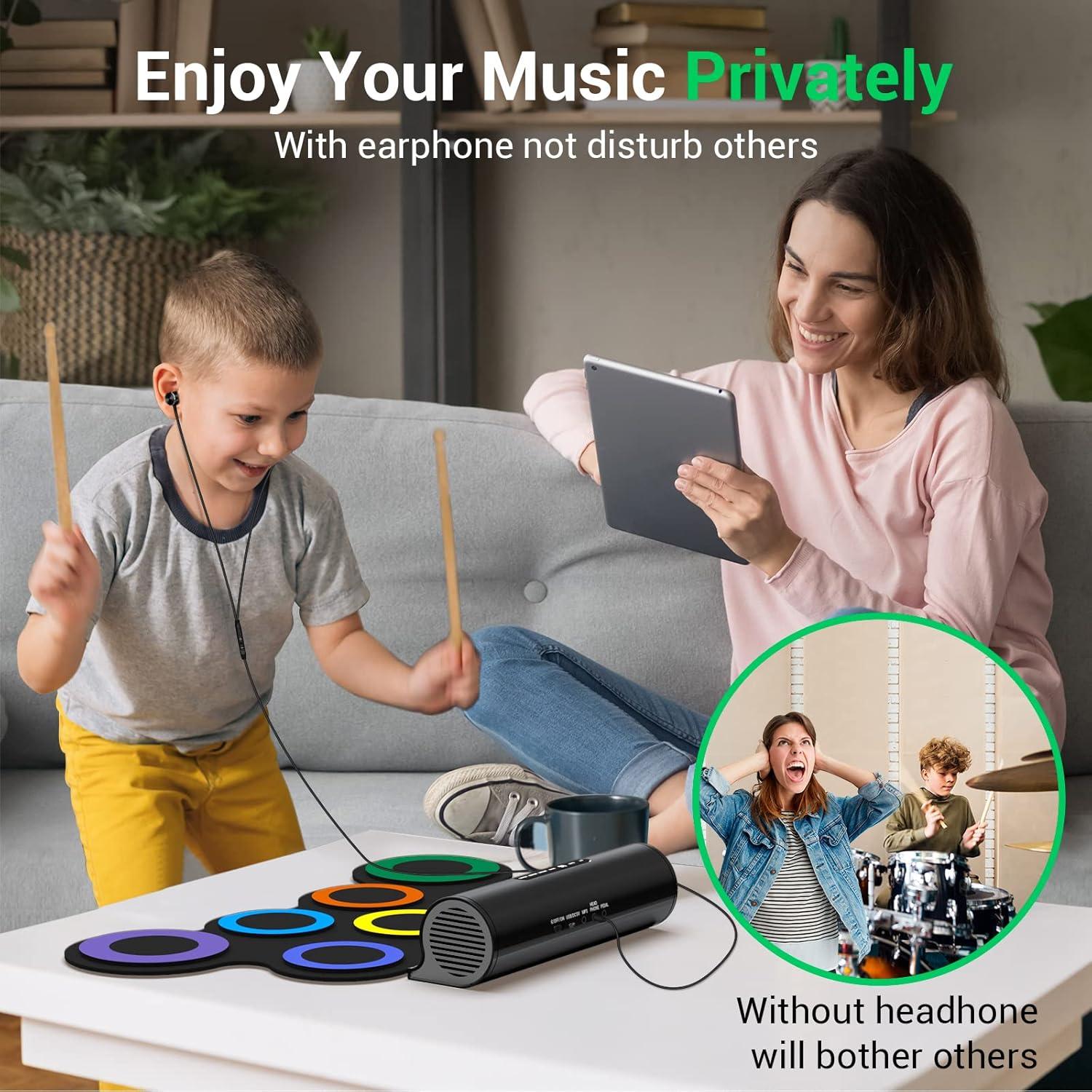 Set de Batería Electrónica Rocksocki 7 Pads para Niños