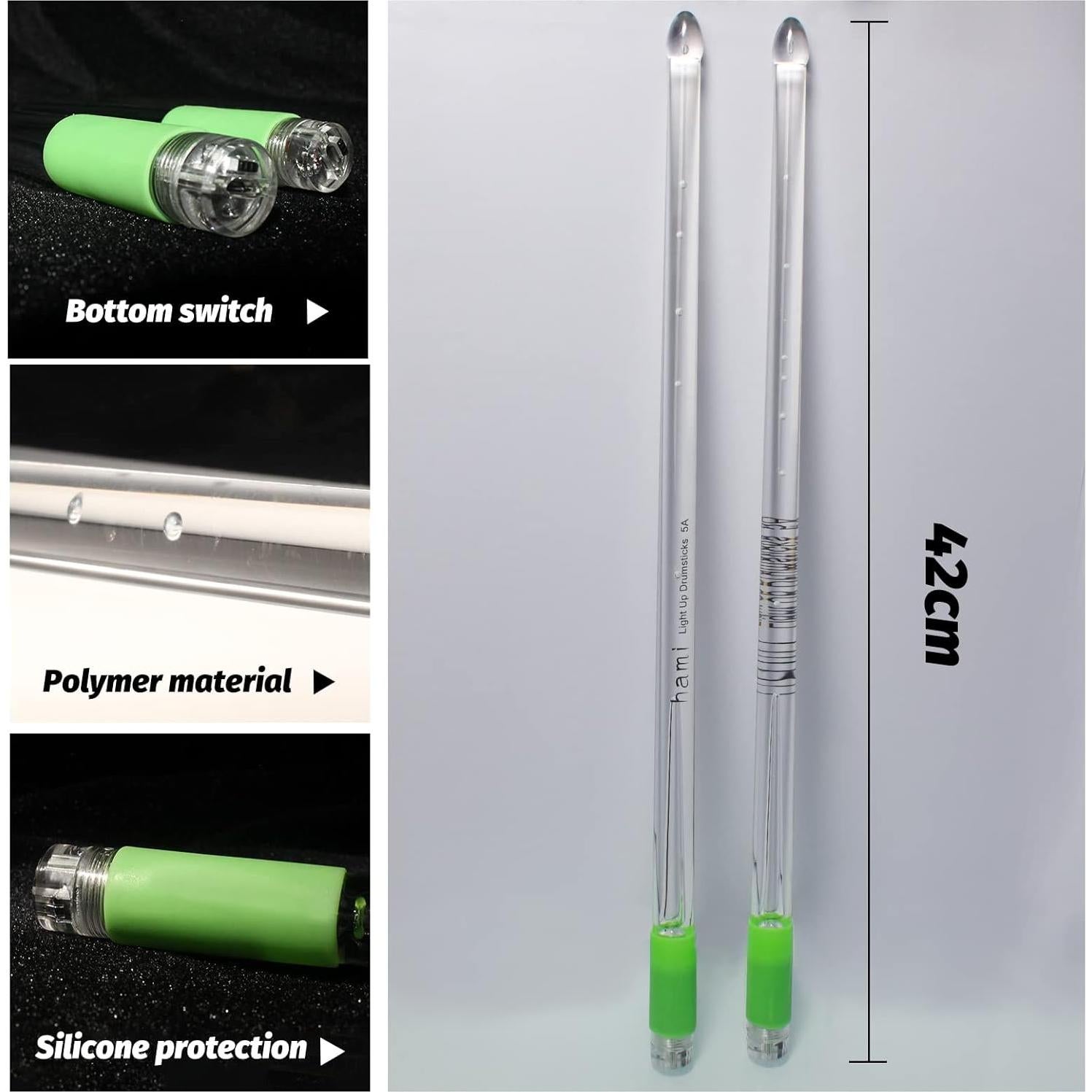 Palos de Tambor LED Hami - 2 Piezas, Multicolor, Carga USB