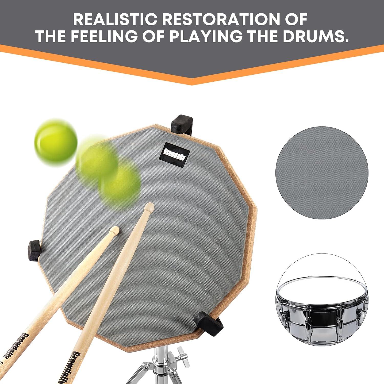 Set de Pad de Práctica para Batería G.D 12" con Soporte y Accesorios