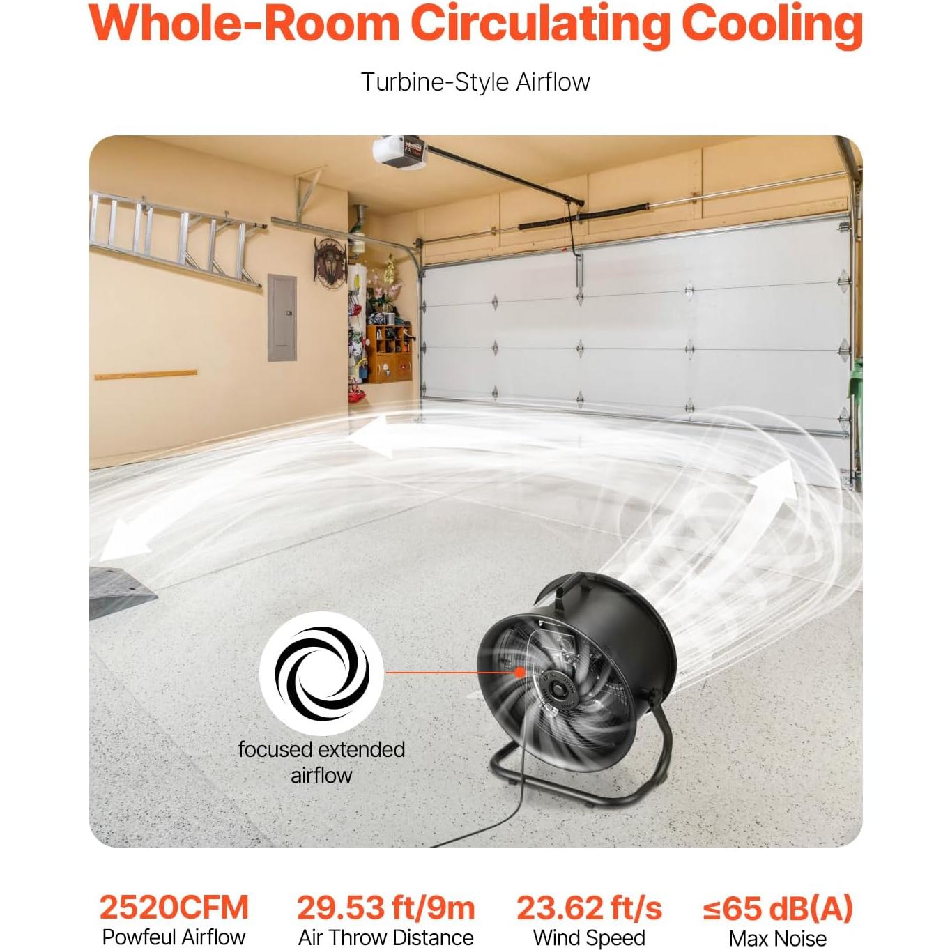 Ventilador de Piso VEVOR 35.56 cm Industrial 3 Velocidades