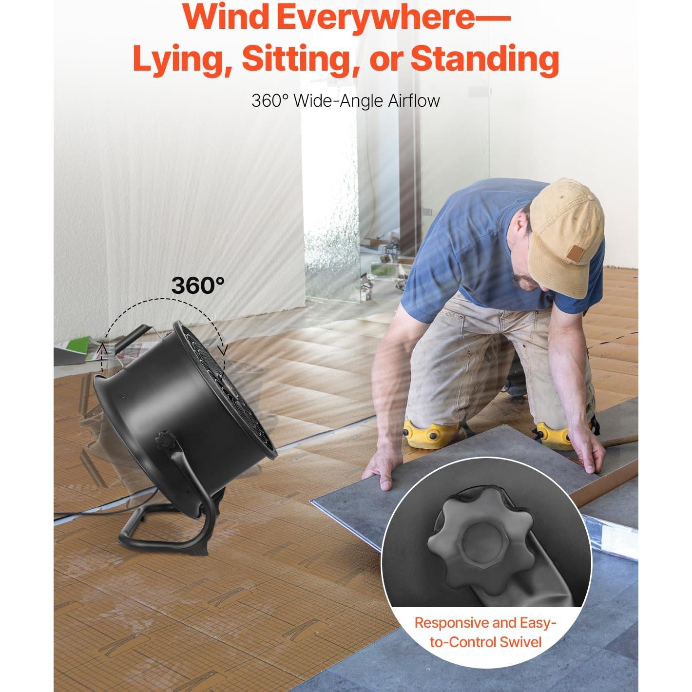 Ventilador de Piso VEVOR 35.56 cm Industrial 3 Velocidades