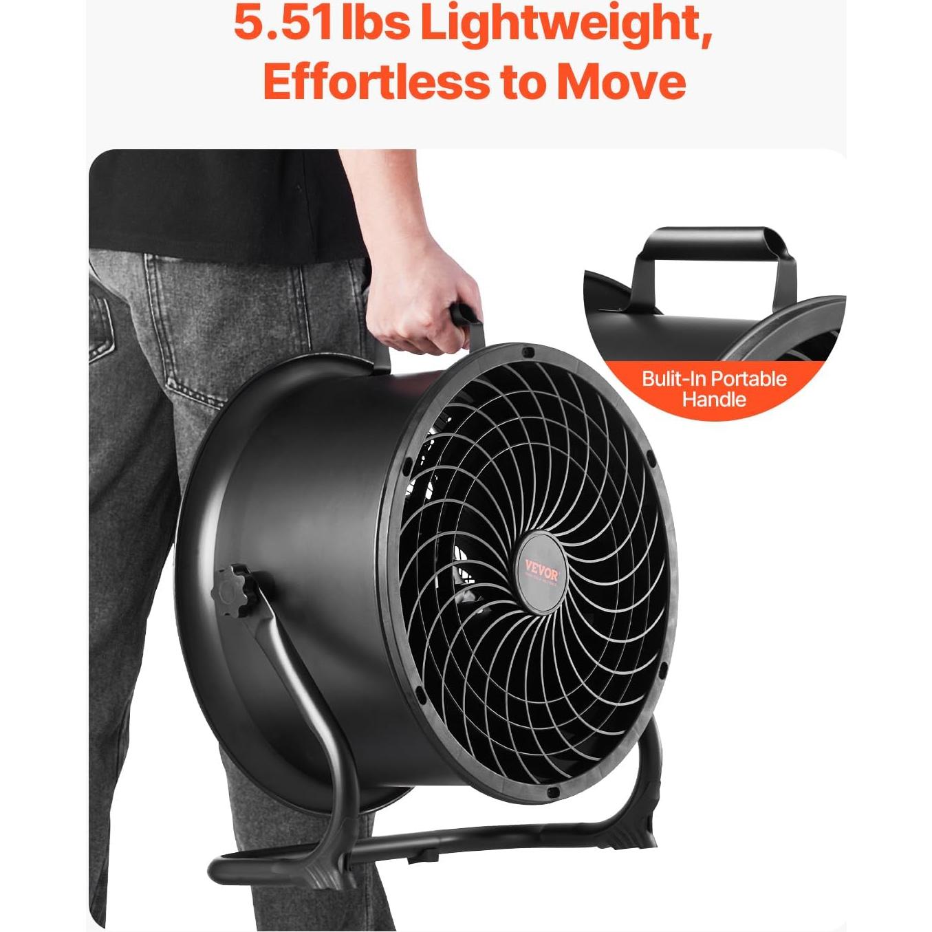 Ventilador de Piso VEVOR 35.56 cm Industrial 3 Velocidades