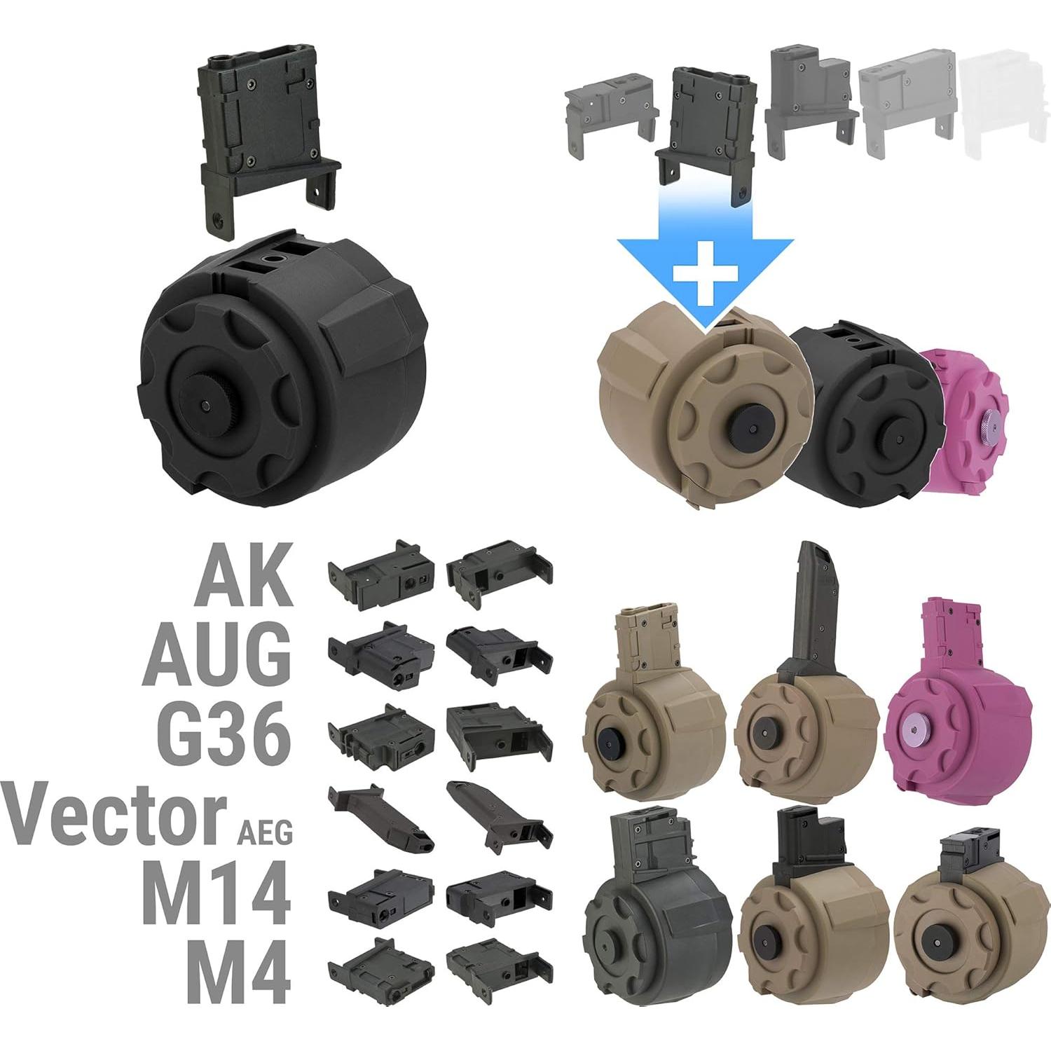 Cargador de Tambor Airsoft Angel Custom Firestorm 1500 Rondas