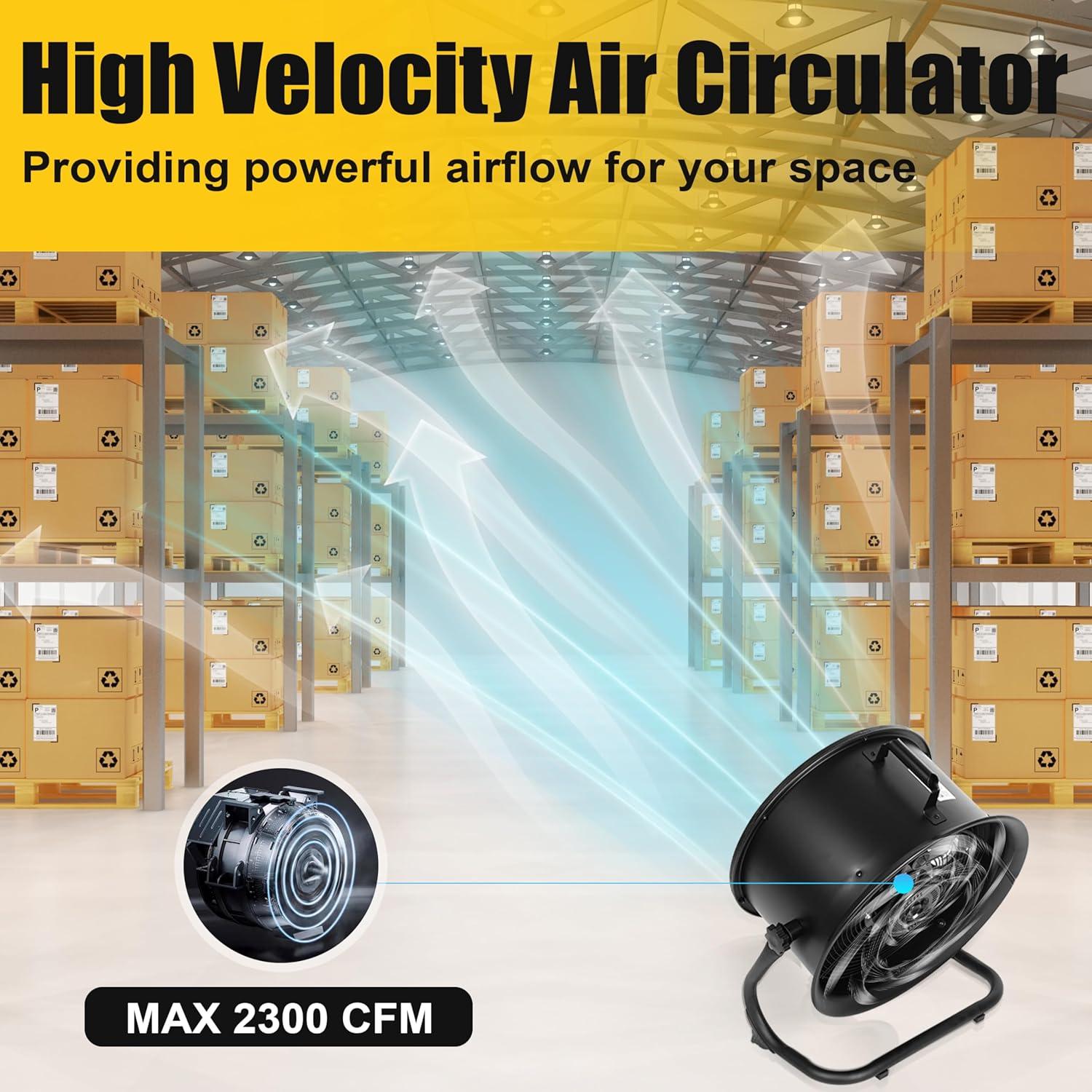 Ventilador industrial de tambor Xcity 14" 2300 CFM negro