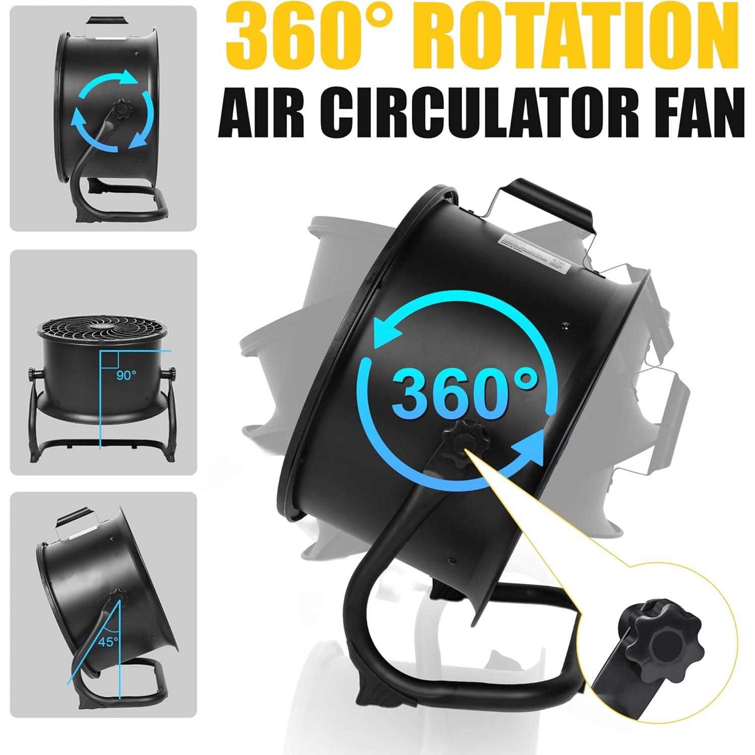 Ventilador industrial de tambor Xcity 14" 2300 CFM negro