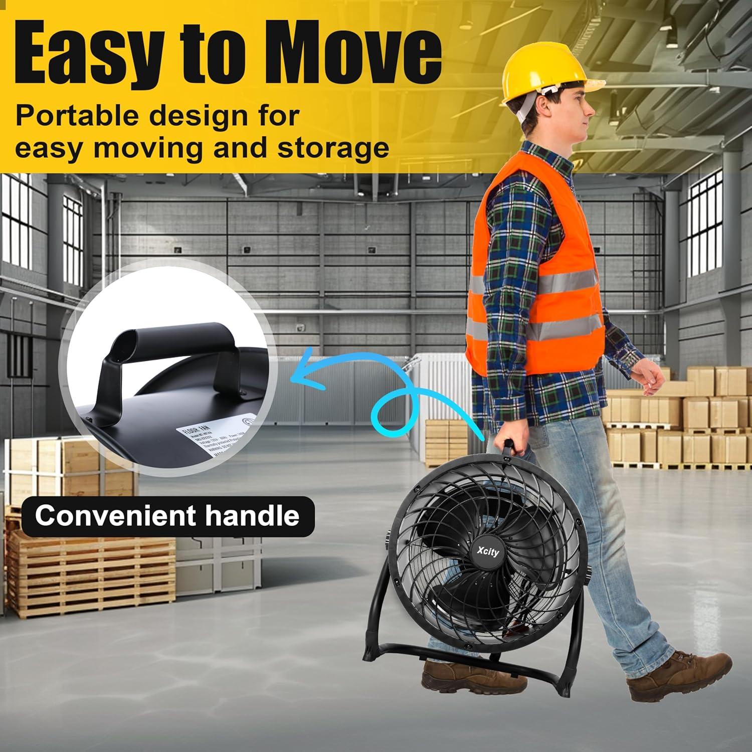 Ventilador industrial de tambor Xcity 14" 2300 CFM negro