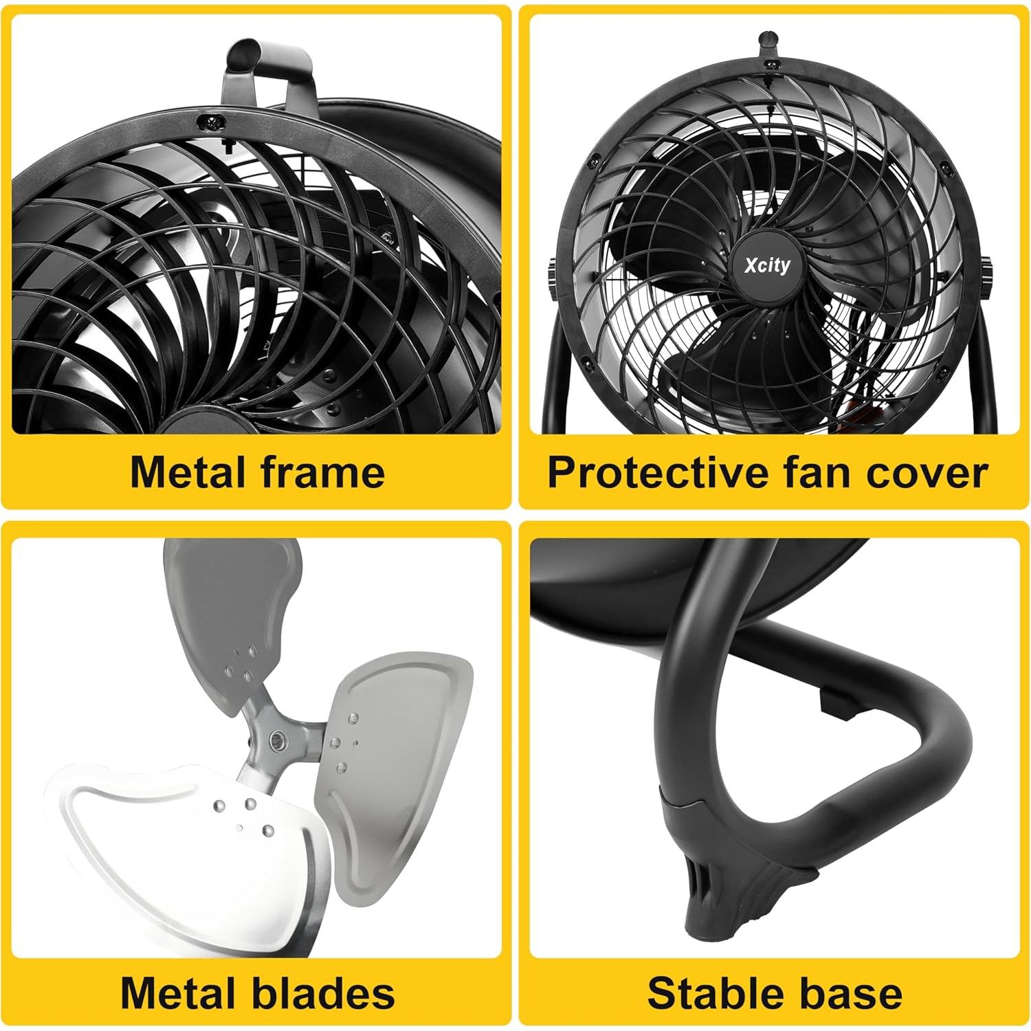 Ventilador industrial de tambor Xcity 14" 2300 CFM negro