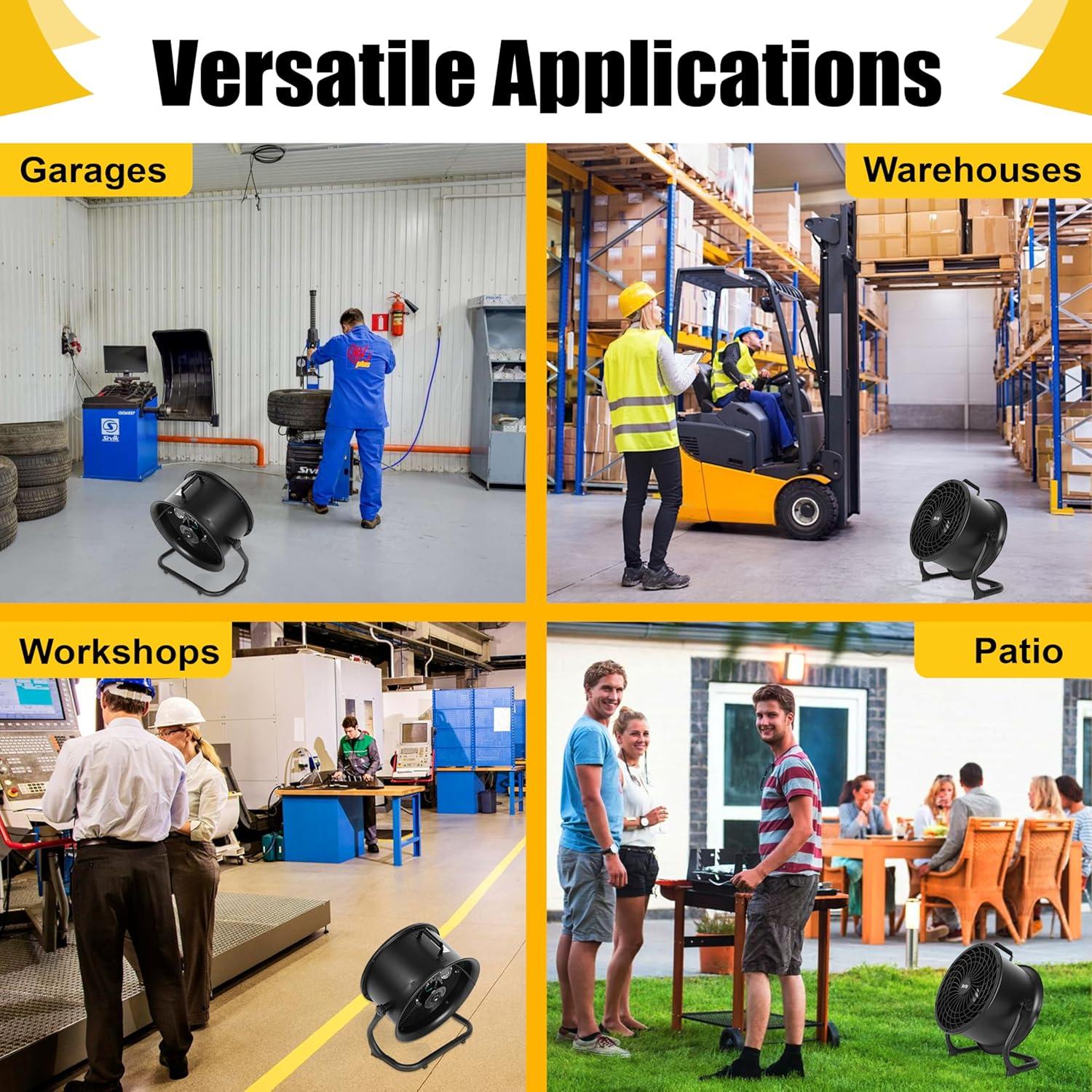 Ventilador industrial de tambor Xcity 14" 2300 CFM negro