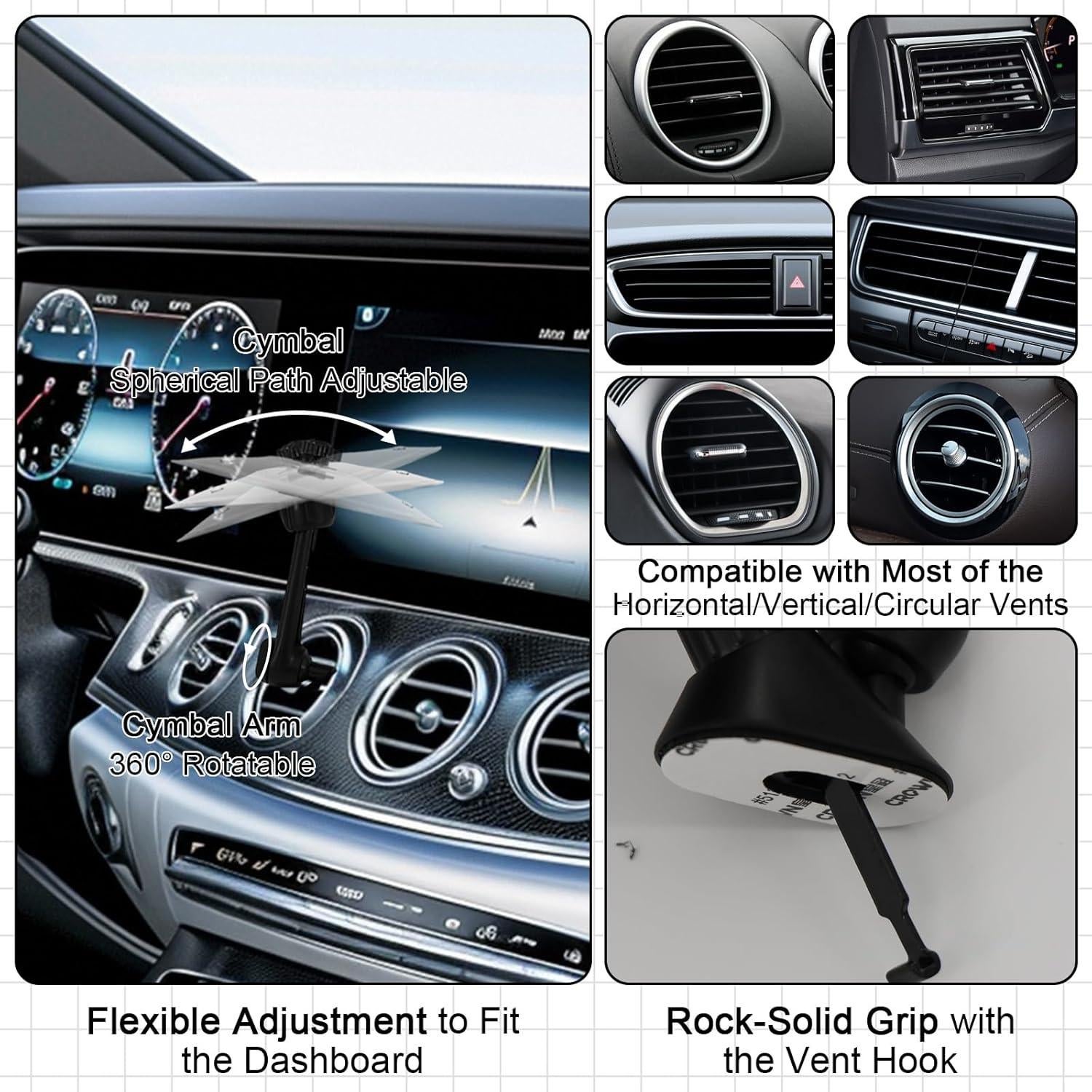 Cymbal de Coche Plata - Mini Platillo para Decoración Automotriz