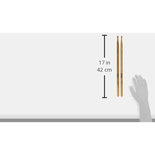Palos de Batería On Stage Hickory 5A - Paquete de 12