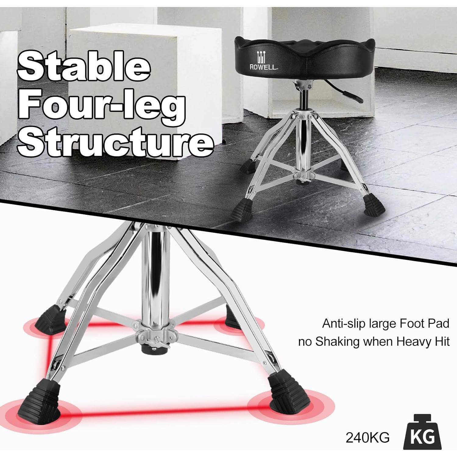 Trono Hidráulico ROWELL Ajustable 3D Negro 7.06 kg