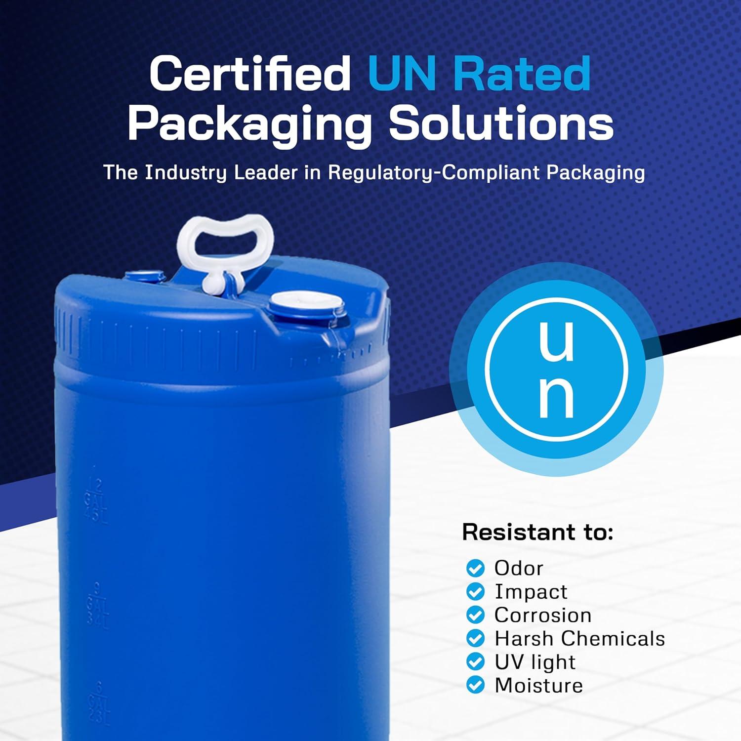 Tambor de Plástico Azul 15 Galones Air Sea Containers - Cerrado con Tapa de Tornillo