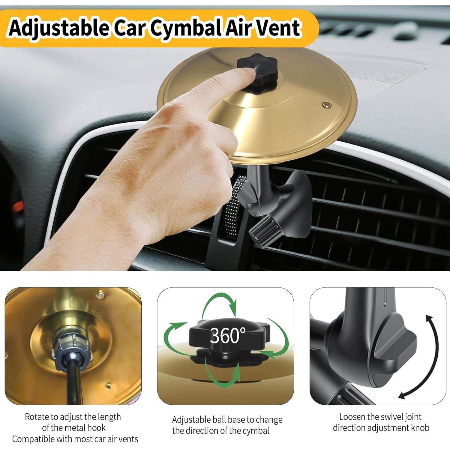 Platillo de Tambor para Coche - Mini Platillo Oro Ajustable