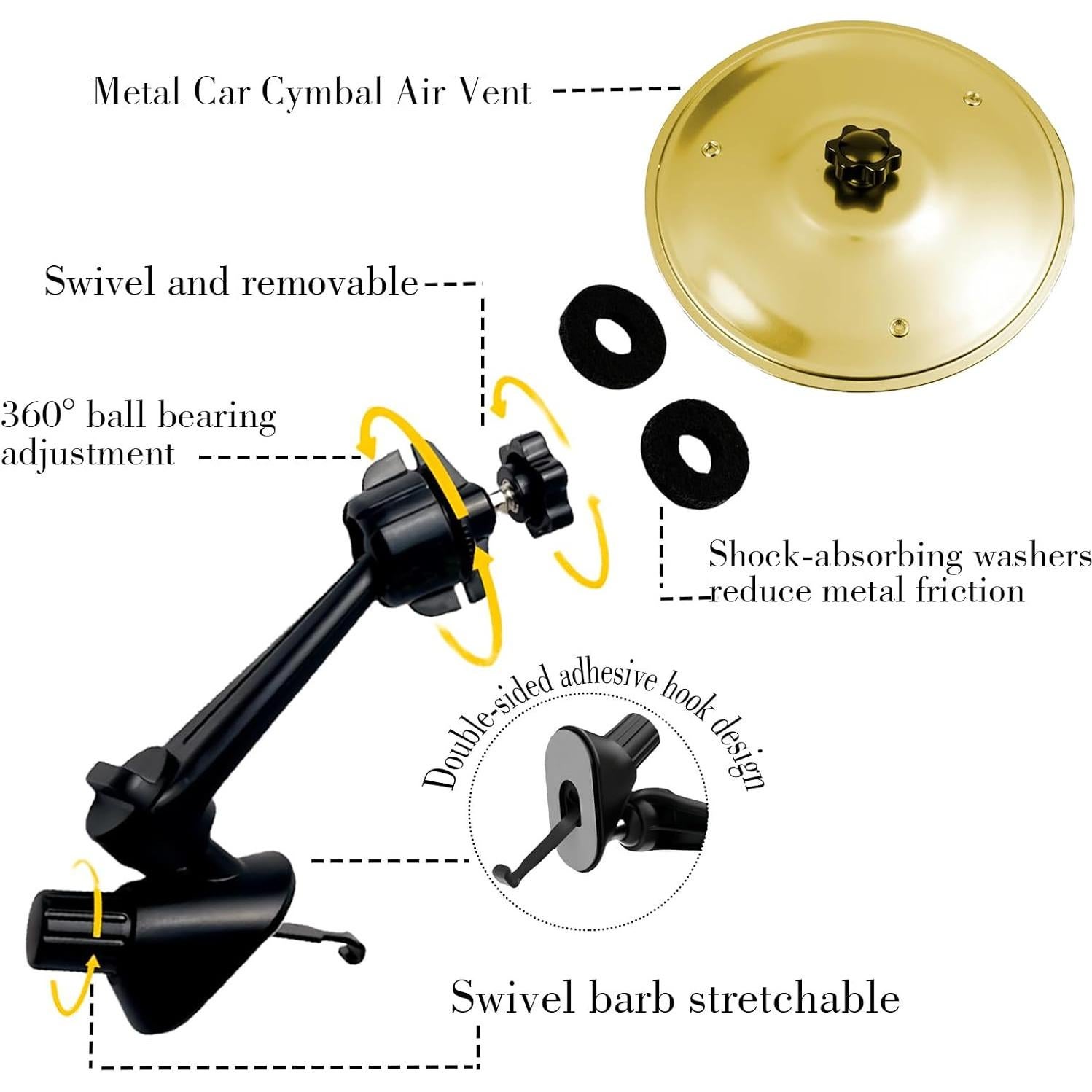 Car Cymbal Air Vent Crash Wugenzai Mini Oro 109.5g