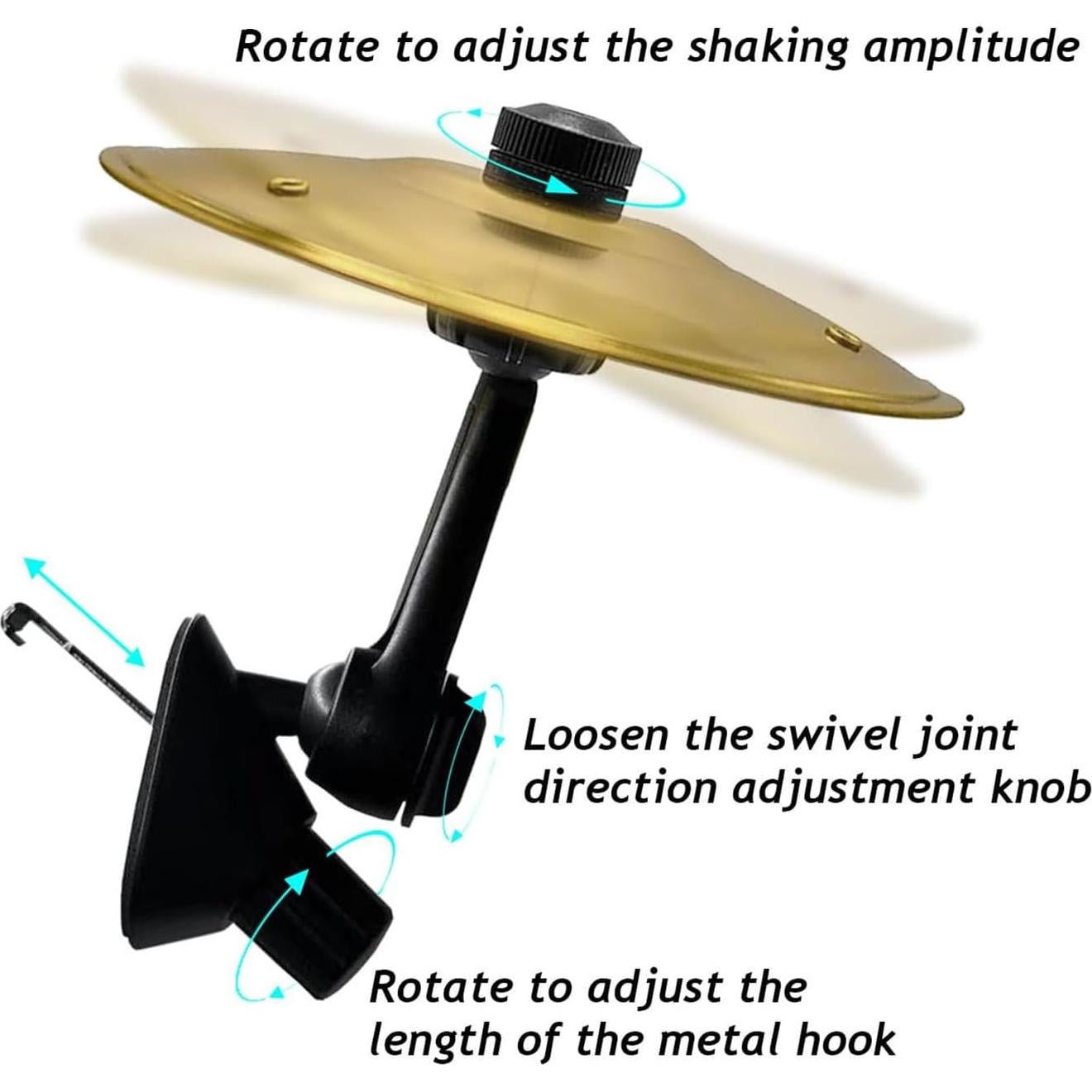 Cymbal de Coche ZWFDC Mini Percusión Ventilación Dorado 2 Pcs
