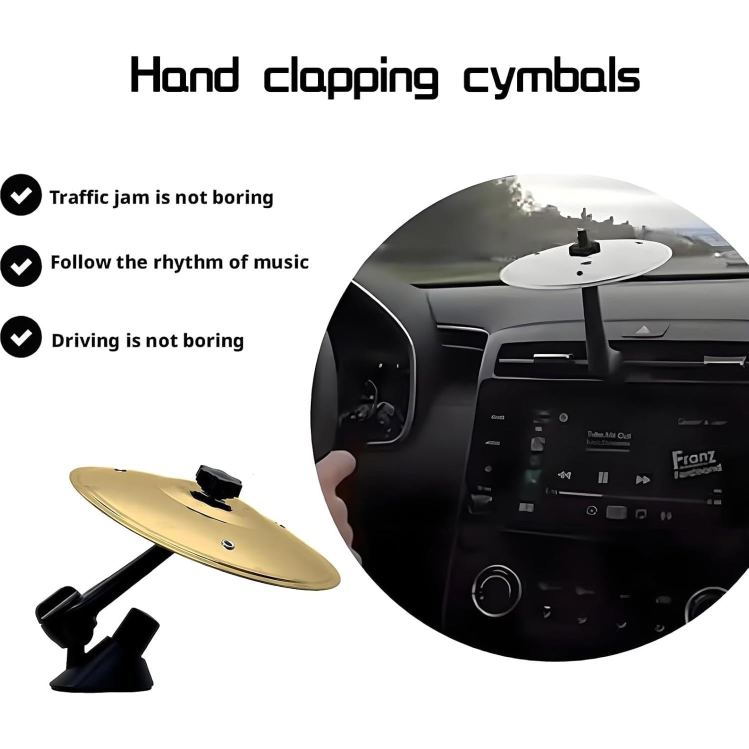 Cymbal de Coche ZWFDC Mini Percusión Ventilación Dorado 2 Pcs