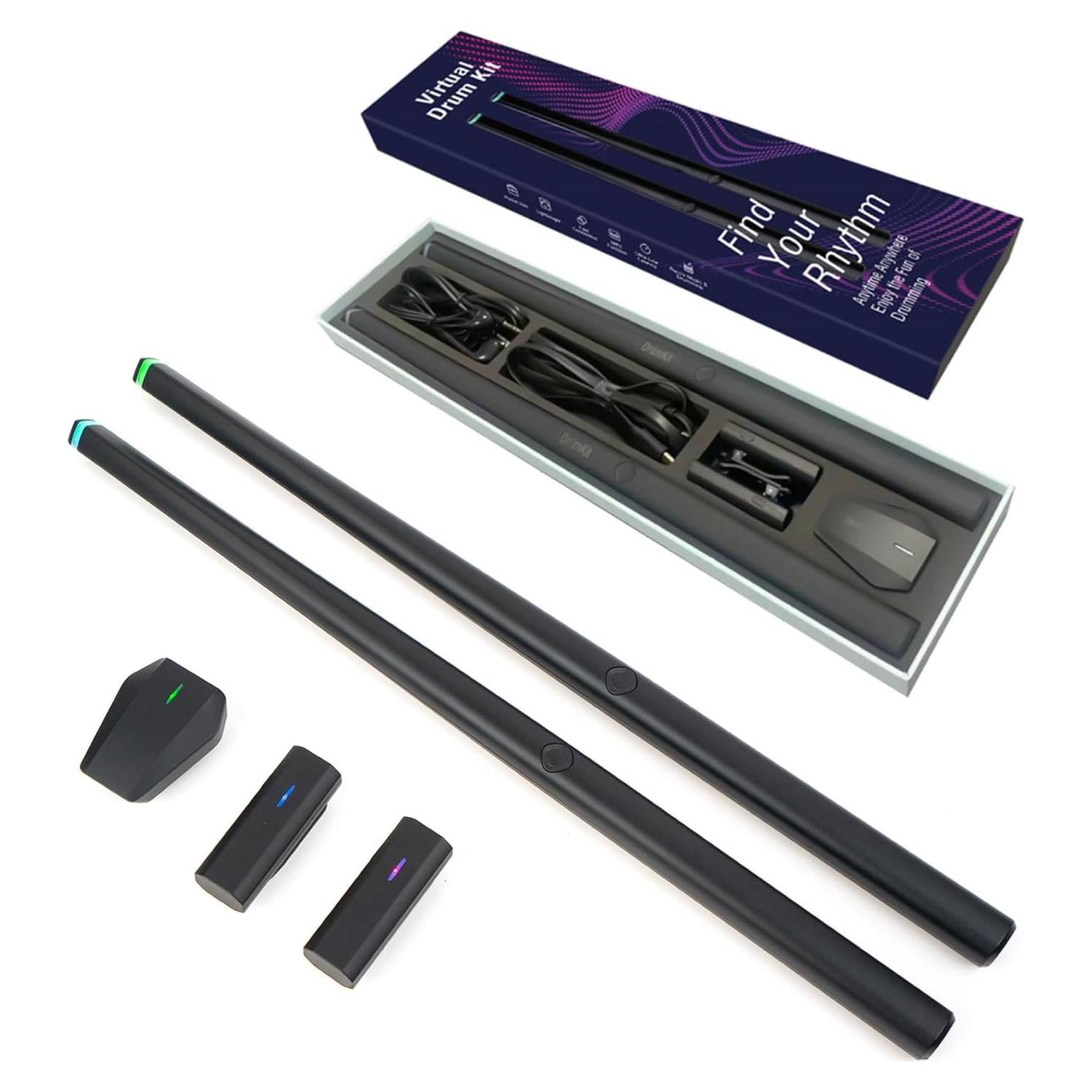 Juego de Batería Electrónica Portátil HyperDrum - Detección de Vibración