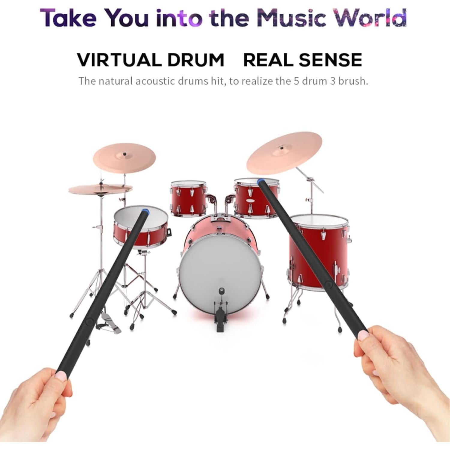 Juego de Batería Electrónica Portátil HyperDrum - Detección de Vibración