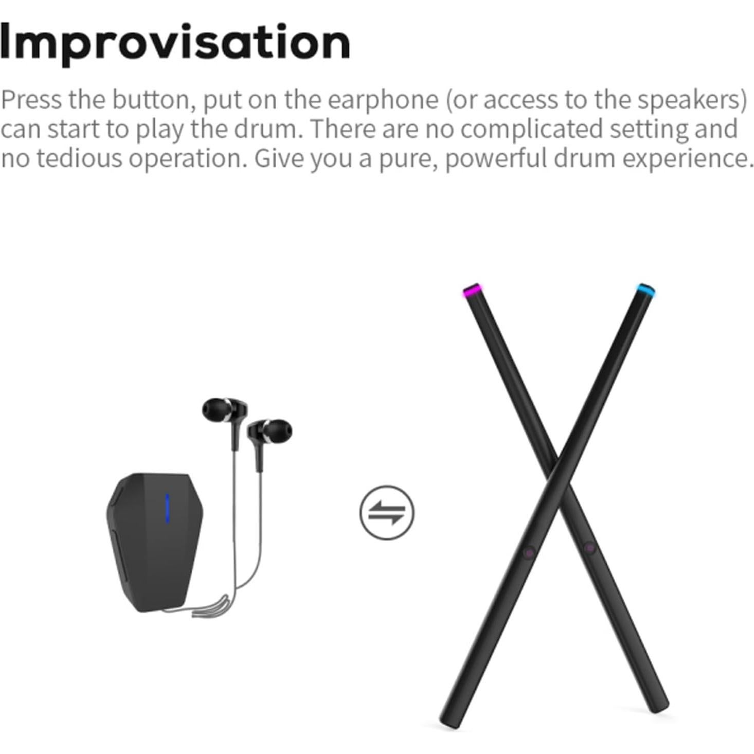 Juego de Batería Electrónica Portátil HyperDrum - Detección de Vibración