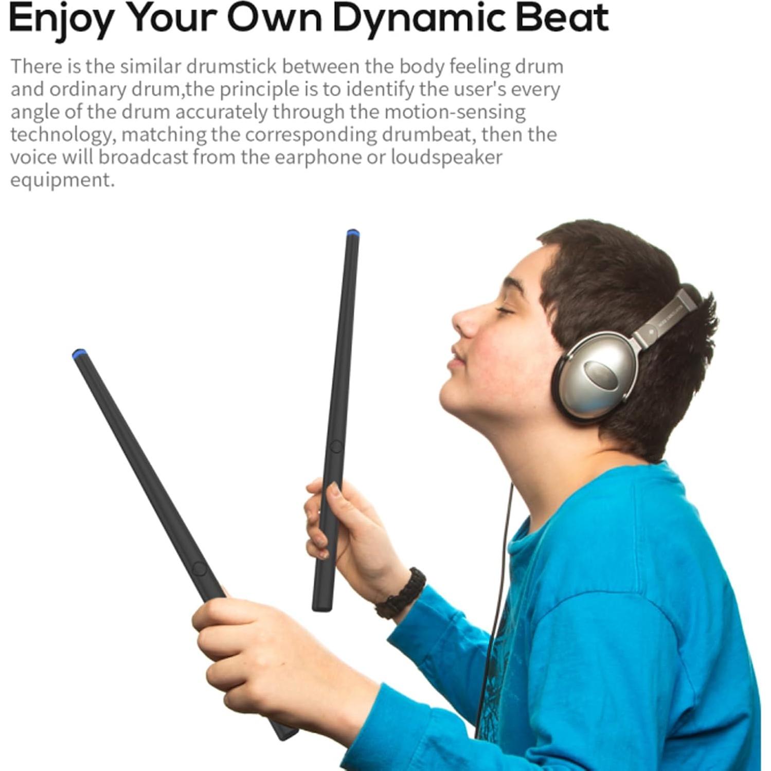 Juego de Batería Electrónica Portátil HyperDrum - Detección de Vibración