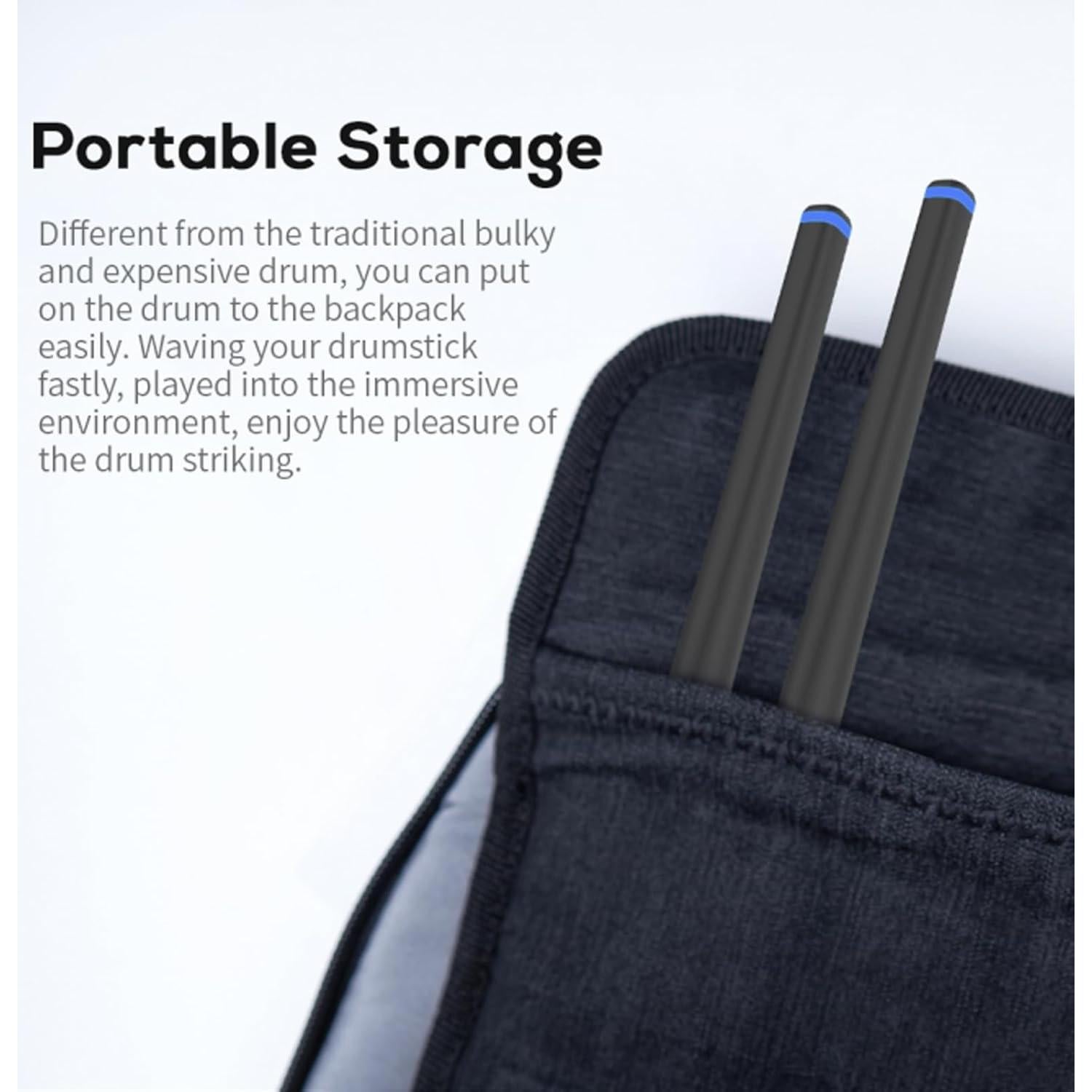 Juego de Batería Electrónica Portátil HyperDrum - Detección de Vibración