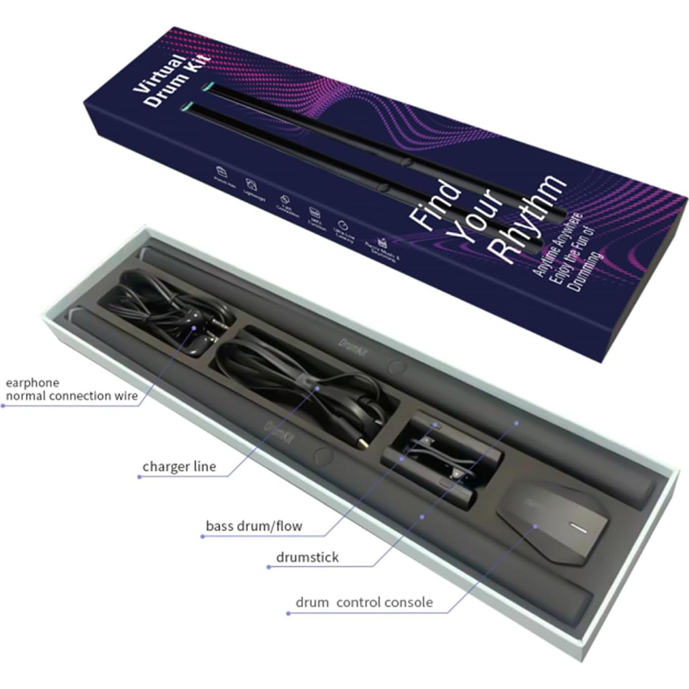 Juego de Batería Electrónica Portátil HyperDrum - Detección de Vibración