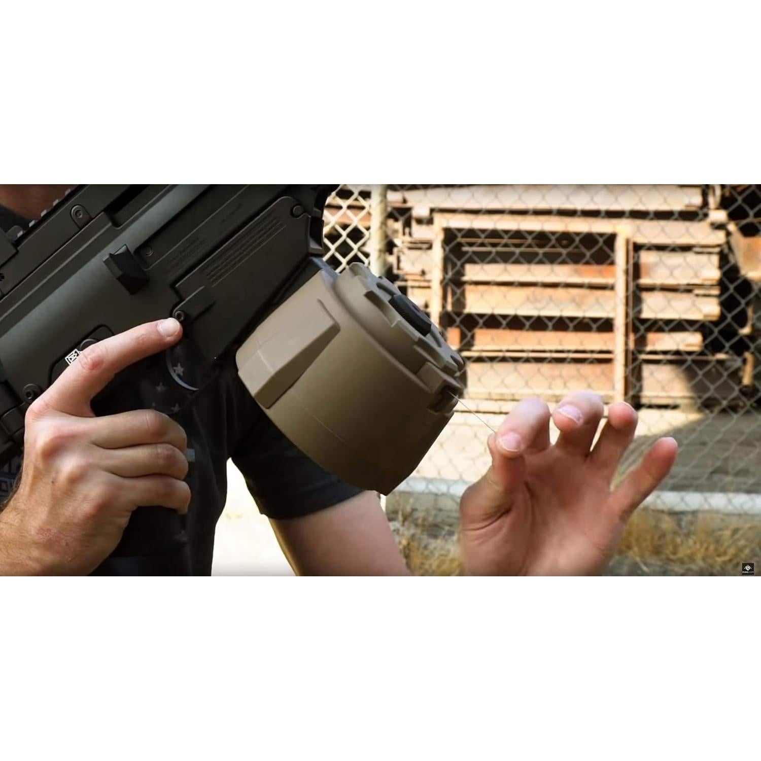 Cargador Drum Airsoft Evike 2000 Rondas Firestorm Negro