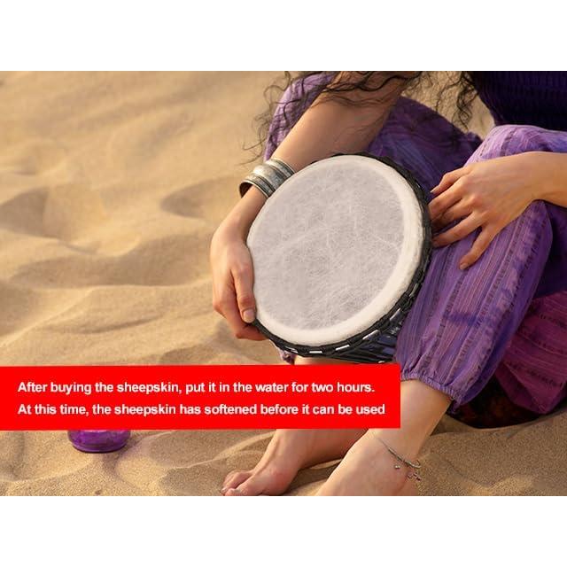 Cabeza de Tambor de Piel de Cabra Beige Yibuy 25.4 cm