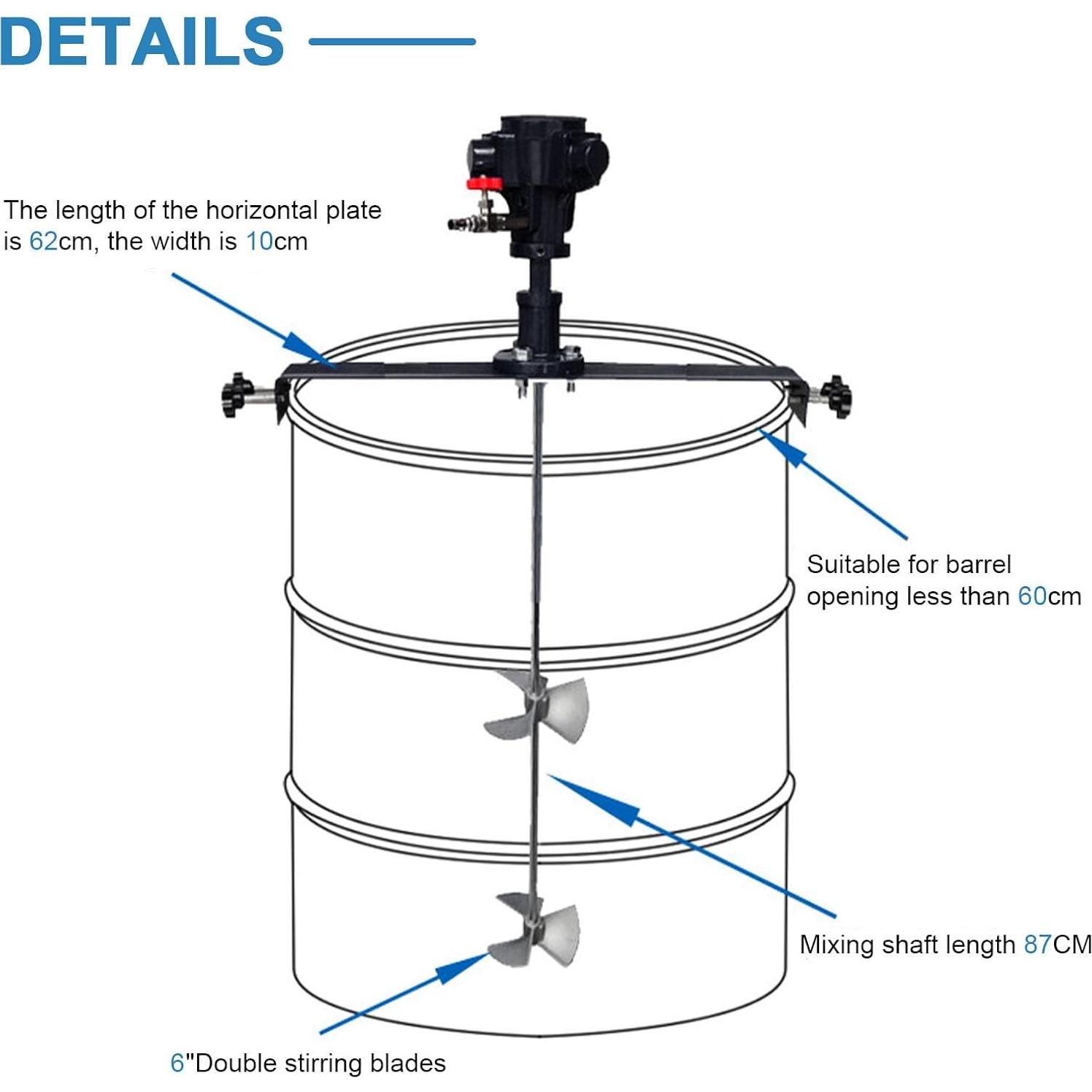 Mezclador Neumático de Pintura 50 Galones MXBAOHENG 200L