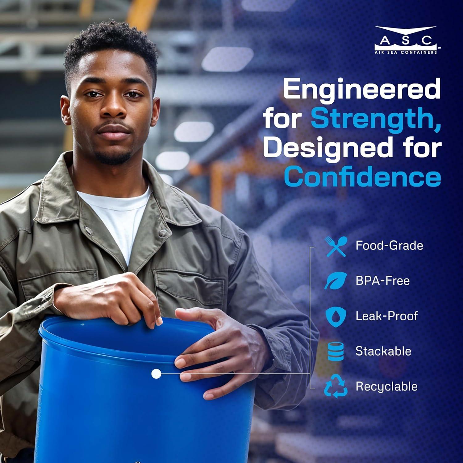 Tambor de Plástico HDPE 15 Galones Contenedores Aire Marítimo