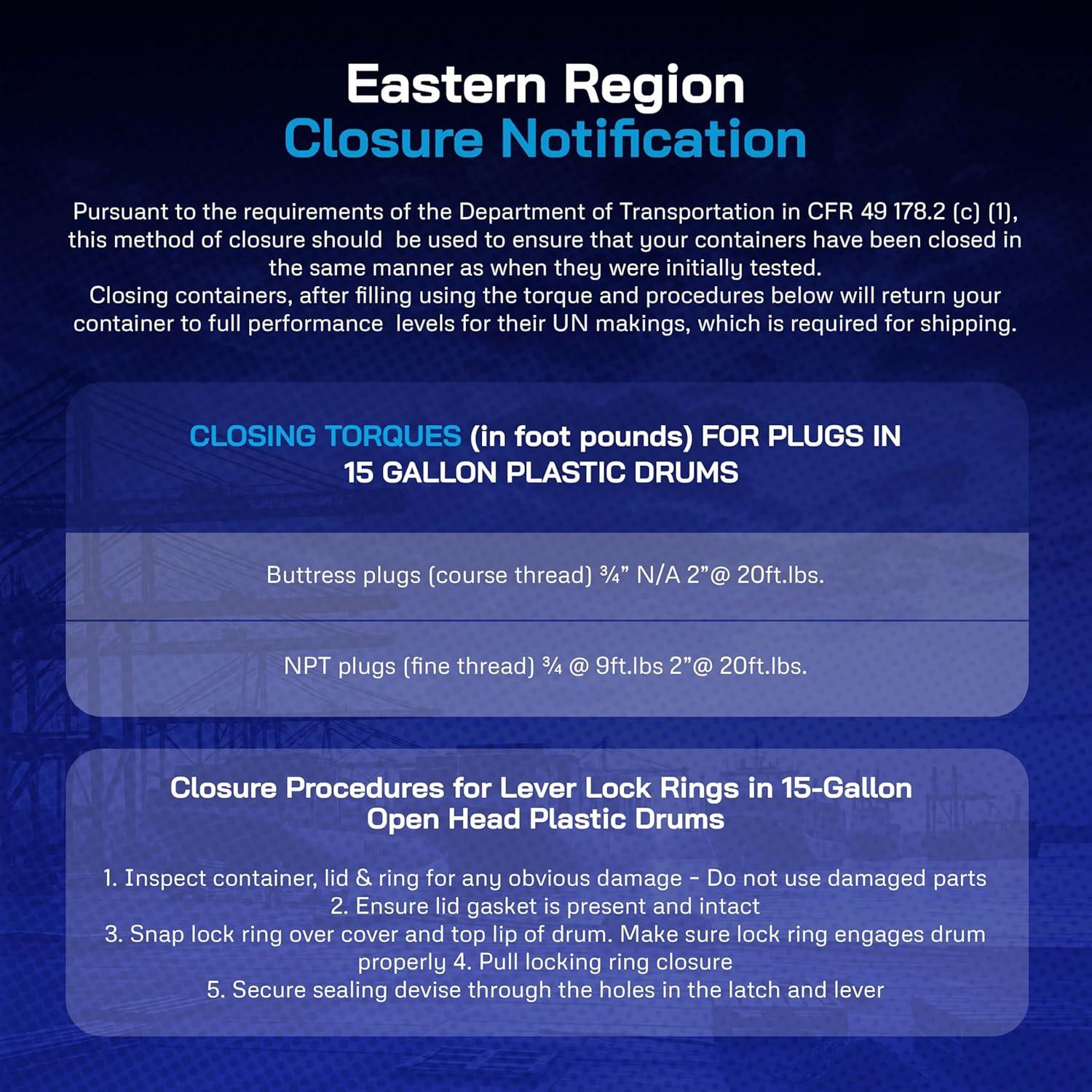 Tambor de Plástico HDPE 15 Galones Contenedores Aire Marítimo