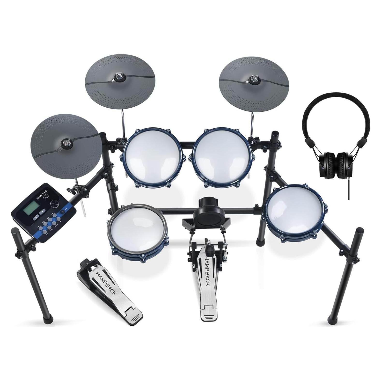 Batería Eléctrica HAMPBACK ACE-301 con Pads de Malla Silenciosos