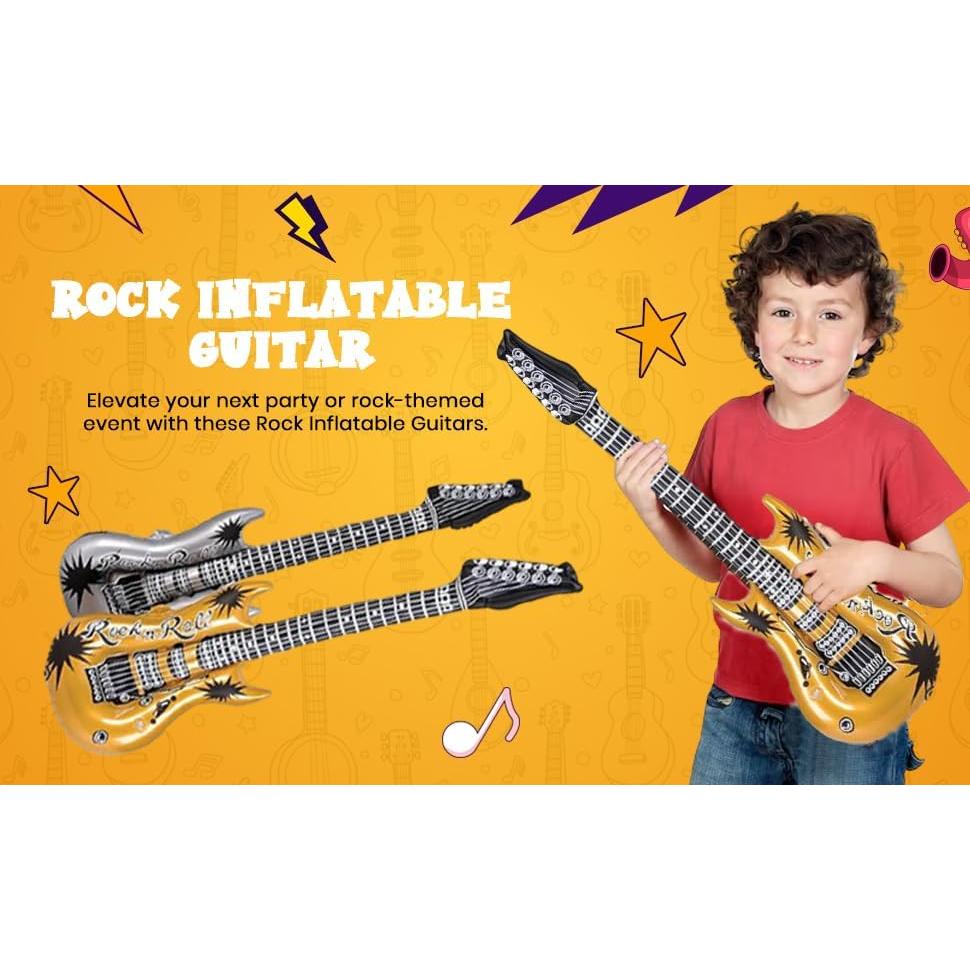 Guitarras Inflables de Rock Zugar Land 106.68 cm Oro y Plata