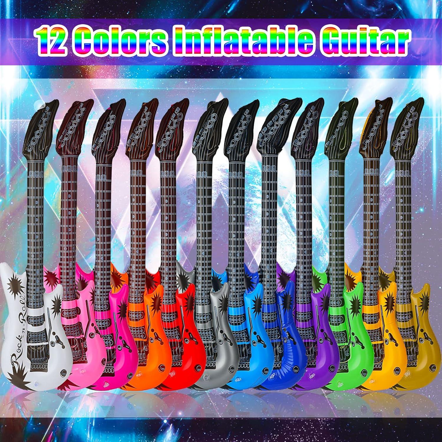 Guitarras Inflables Tatuo 12 Piezas 91.44 cm Colores Asortidos