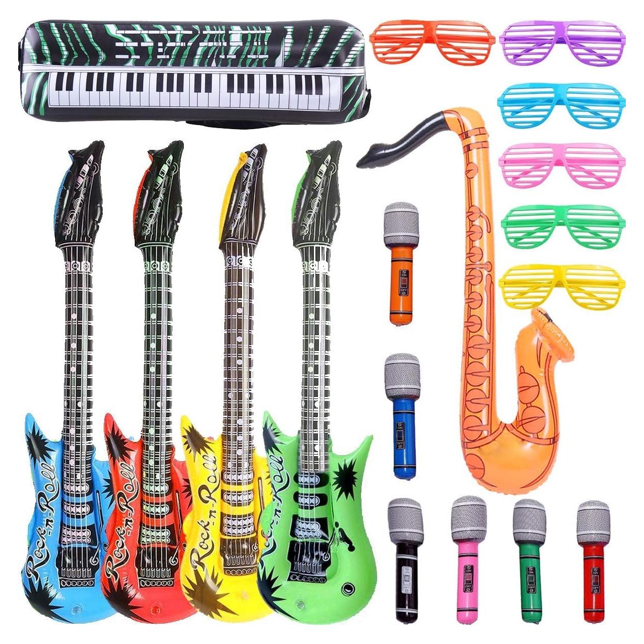 Conjunto de Juguetes Inflables Rock Star - 18 Accesorios Fiesta
