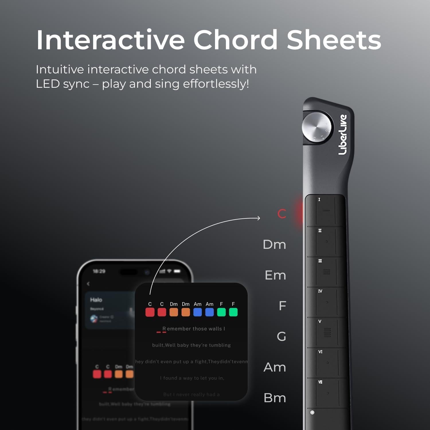 Guitarra Inteligente LiberLive C1 Plegable Sin Cuerdas 3.8kg
