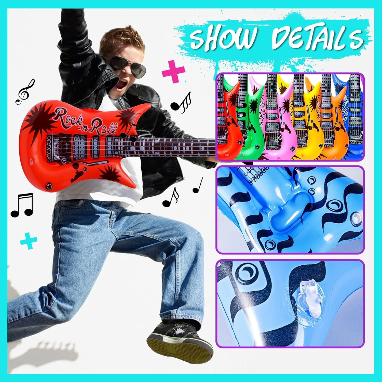 Max Fun 30 PCS Juguetes Inflables Rock Star Fiesta 80s 90s