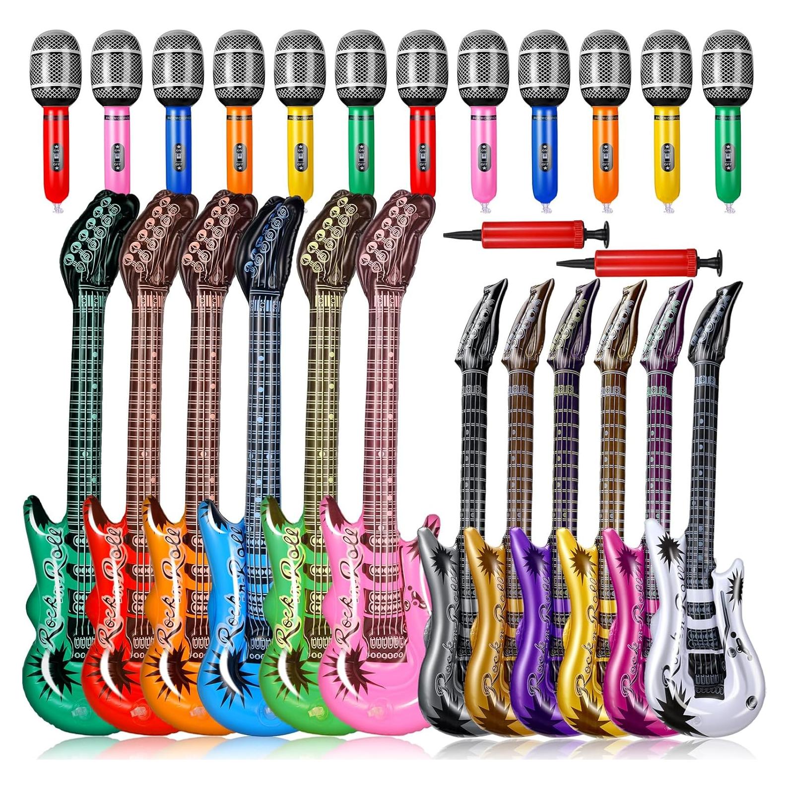 Set 24 Pcs Juguetes Inflables Tradder Fiesta Musical 80s 90s