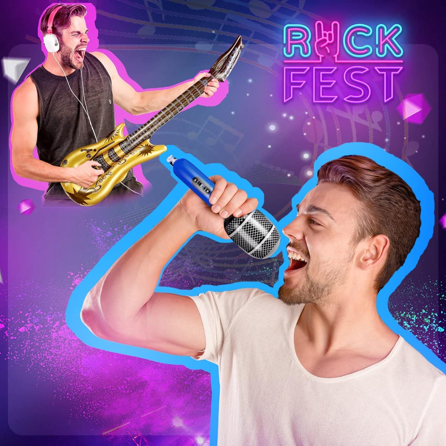 Set 24 Pcs Juguetes Inflables Tradder Fiesta Musical 80s 90s