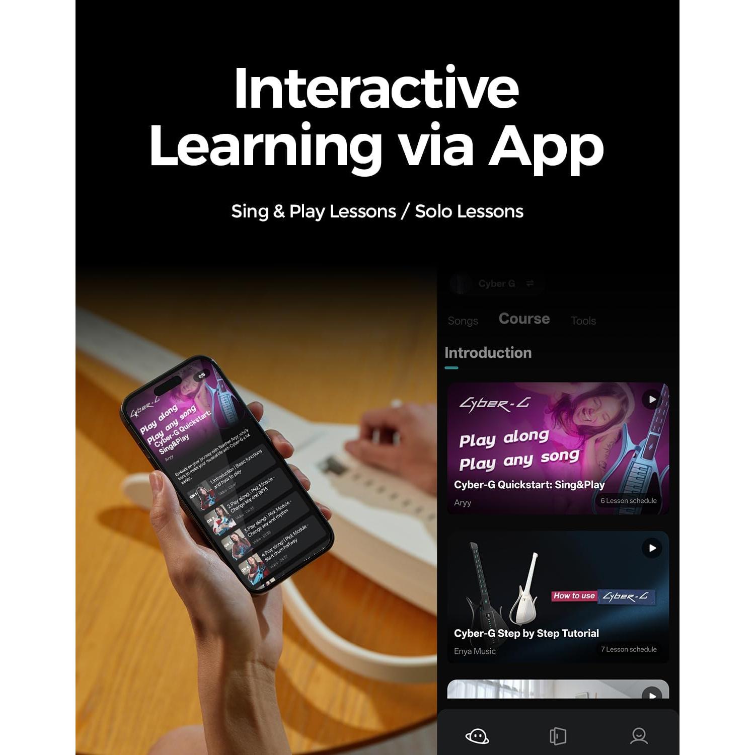 Guitarra Inteligente Enya CYBER-G Plegable 20 Sonidos Negro