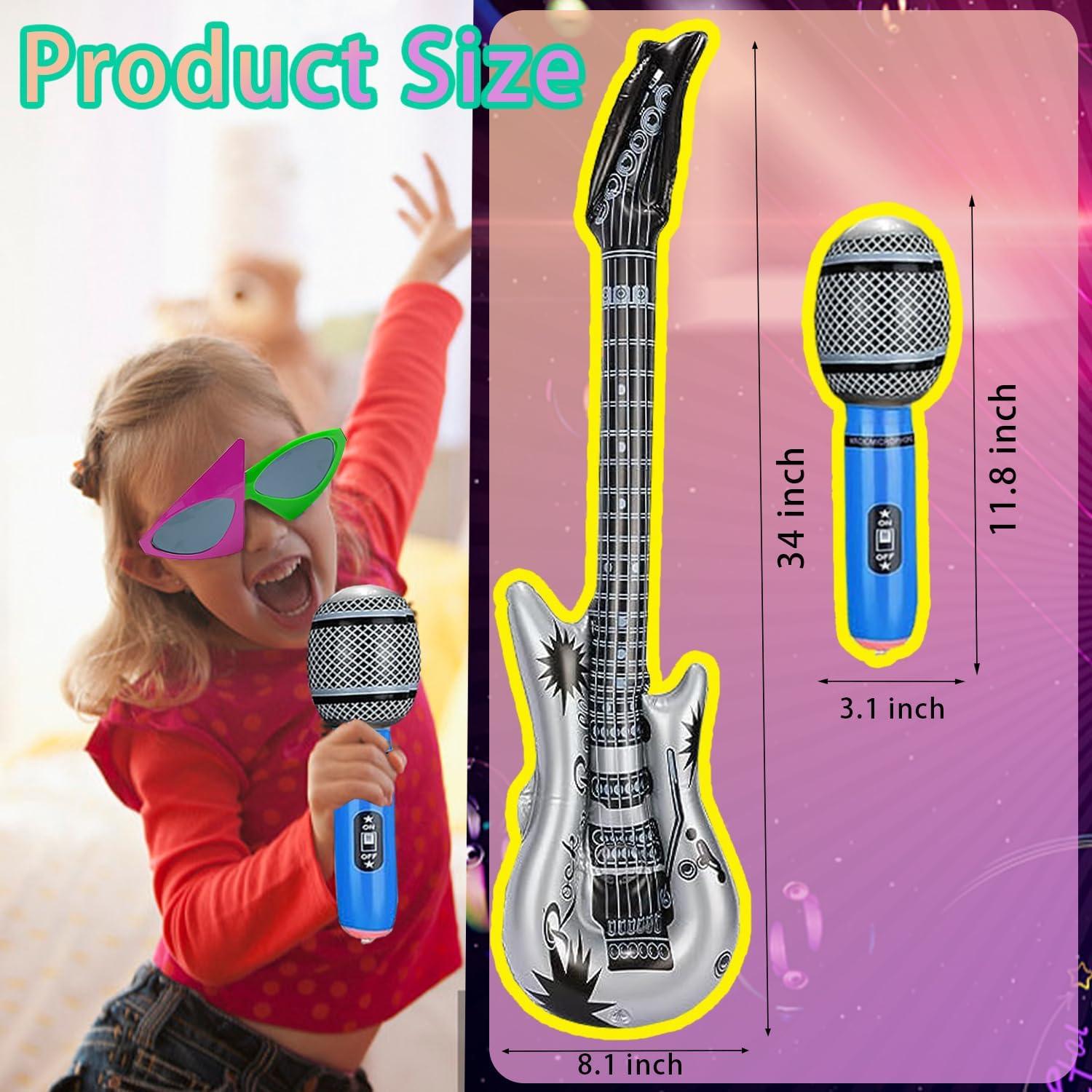 Conjunto de Fiesta Rock Star - Gafas, Guitarras y Micrófonos Inflables