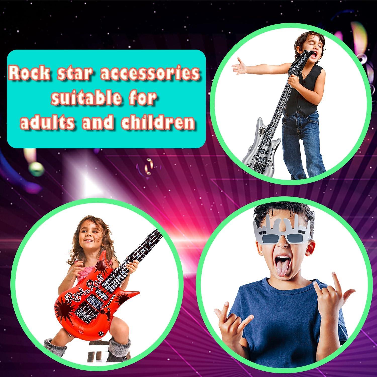 Conjunto de Fiesta Rock Star - Gafas, Guitarras y Micrófonos Inflables