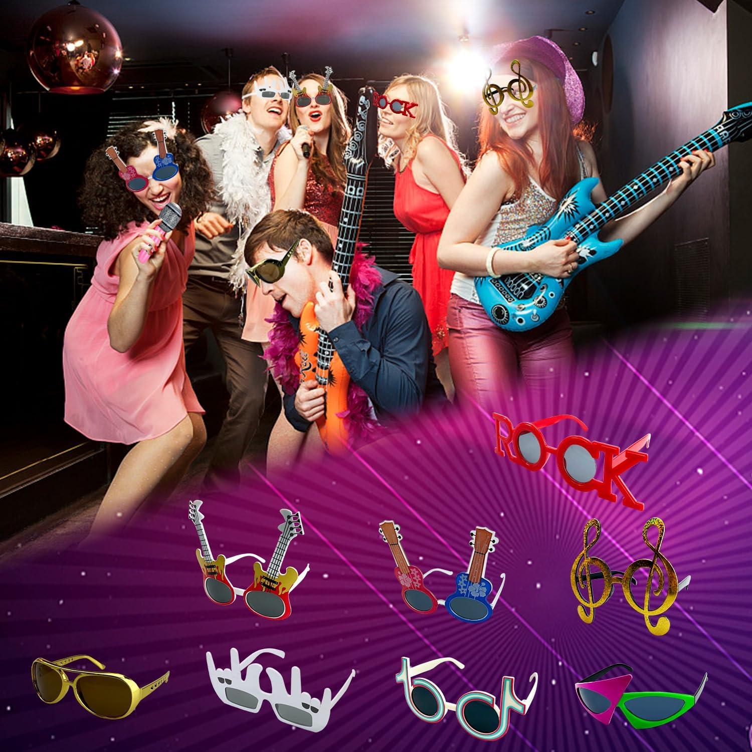 Conjunto de Fiesta Rock Star - Gafas, Guitarras y Micrófonos Inflables