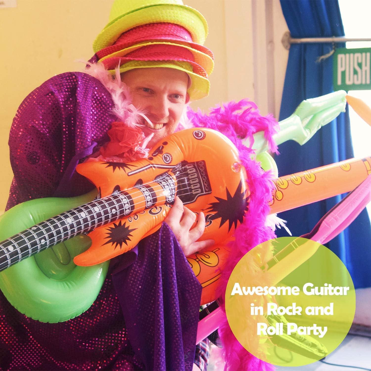 12 Guitarras Inflables de Colores Novelty Place 89cm para Fiesta