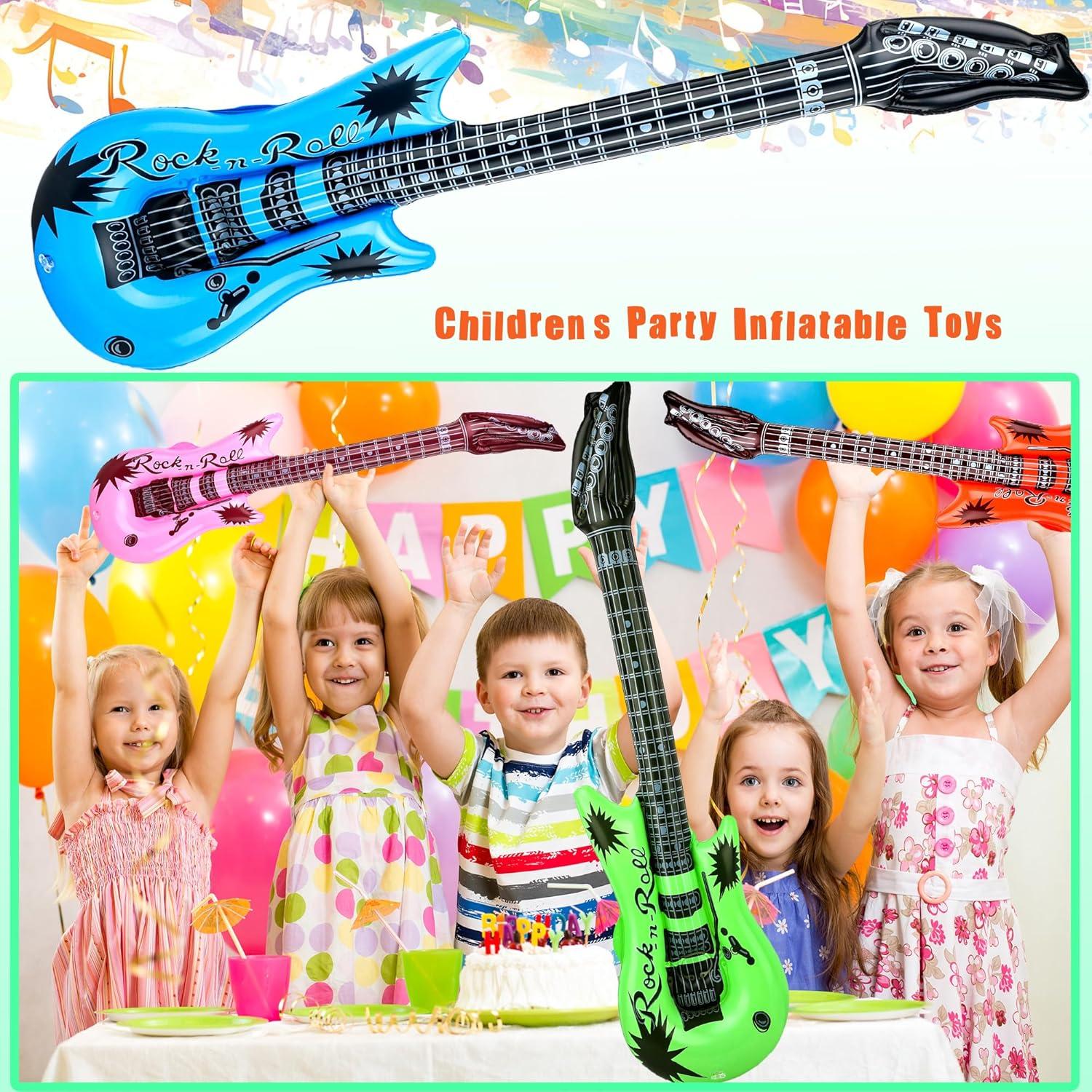 42 Guitarras Inflables Multicolor 95 cm y 55 cm con Bombas