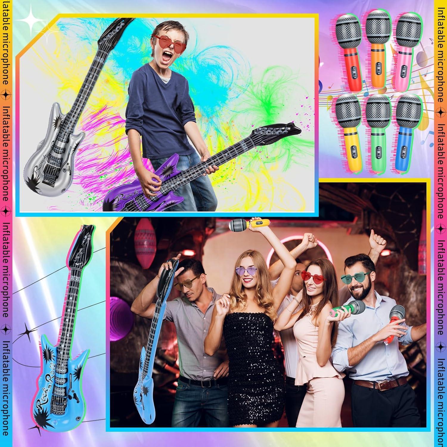 Juego Inflable Musical 36 Pcs Chitidr - Guitarras, Micrófonos y Gafas